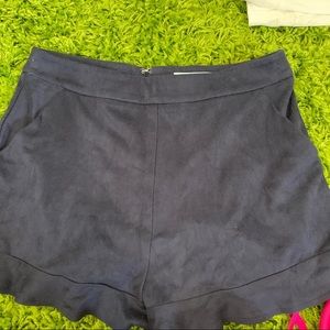 Velvet navy blue shorts
